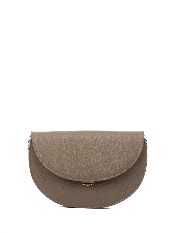 ROSALIE taupe groszek skórzana torebka damska półksiężyc