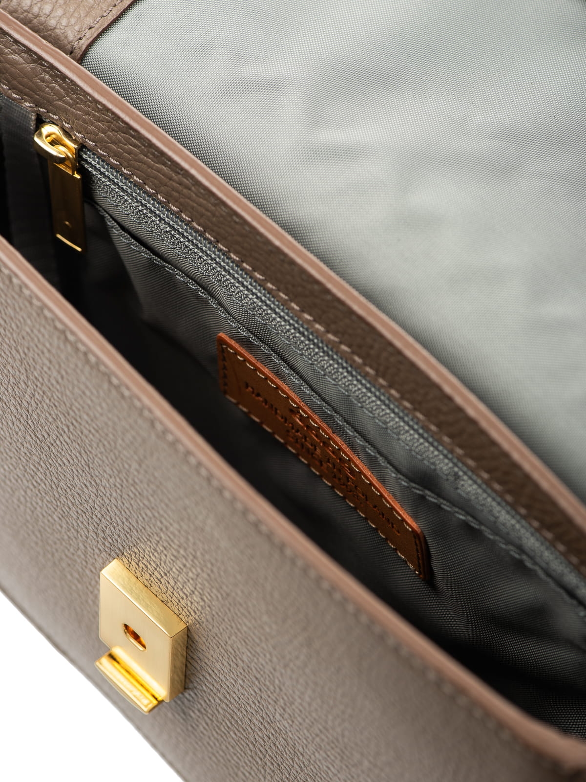 ROSALIE taupe groszek skórzana torebka damska półksiężyc