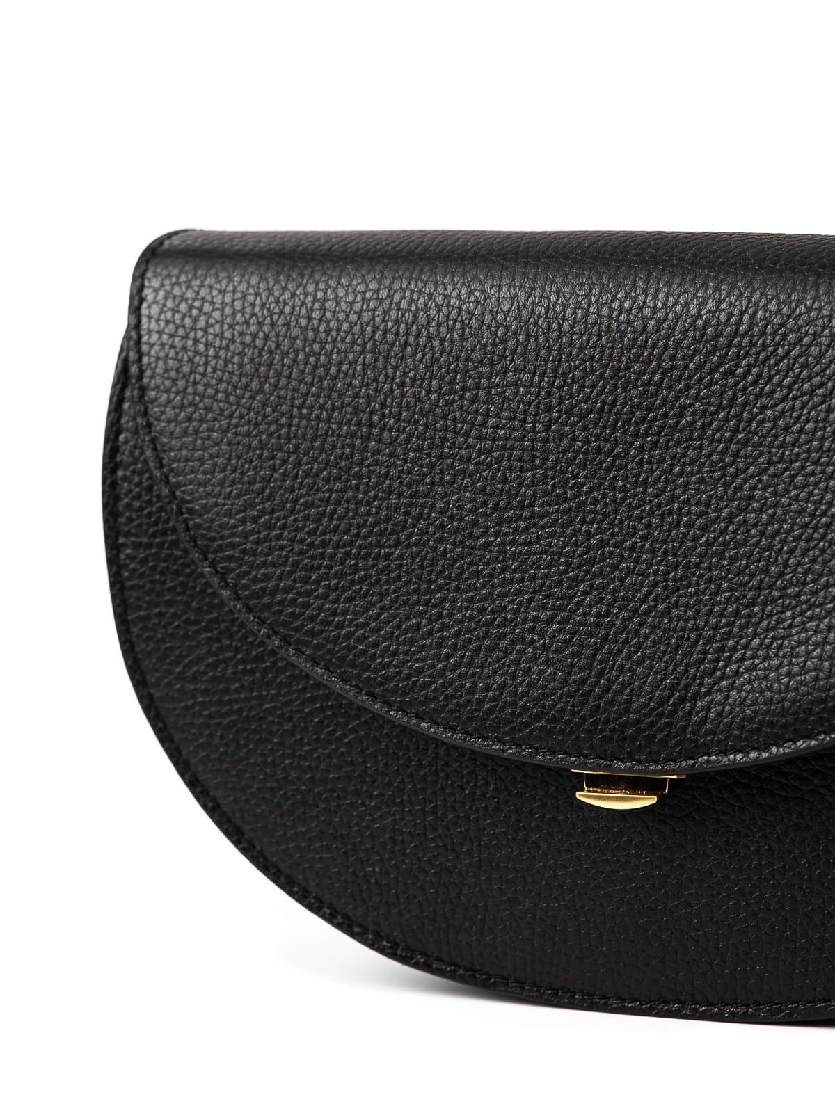 ROSALIE czarna groszek skórzana torebka damska półksiężyc