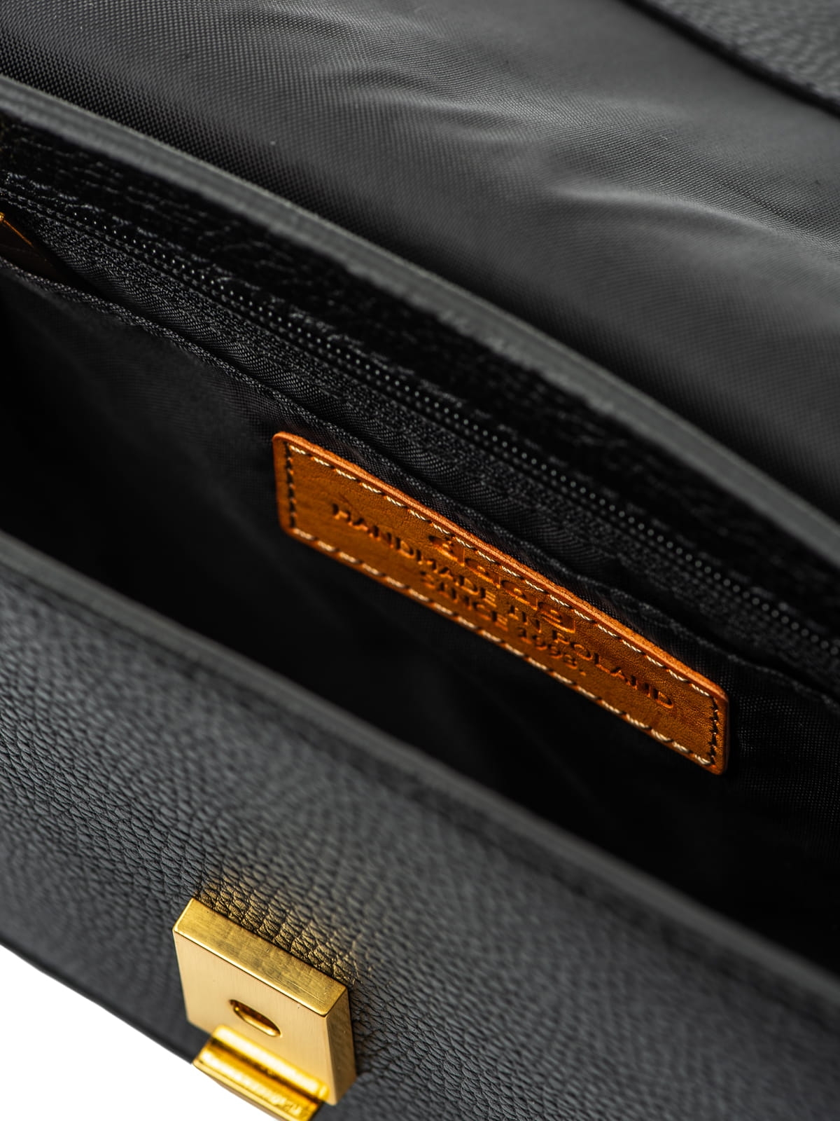 ROSALIE czarna groszek skórzana torebka damska półksiężyc