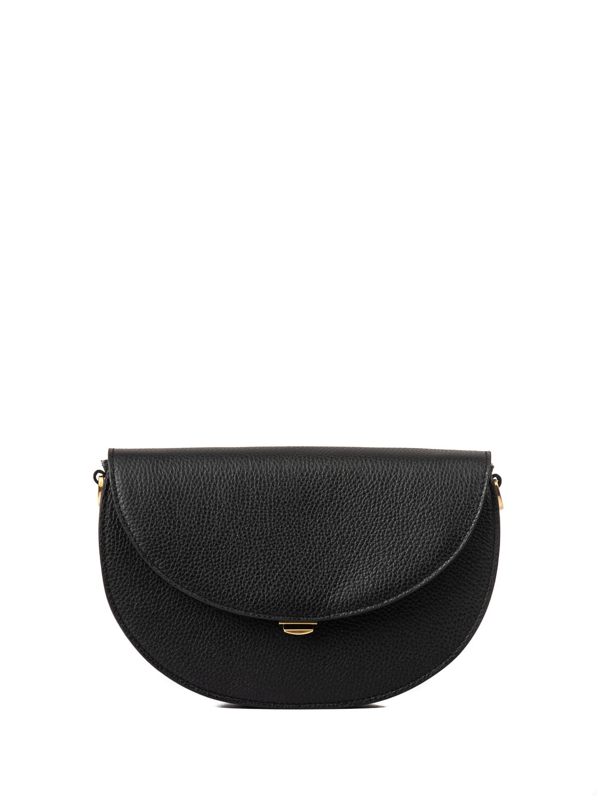 ROSALIE czarna groszek skórzana torebka damska półksiężyc