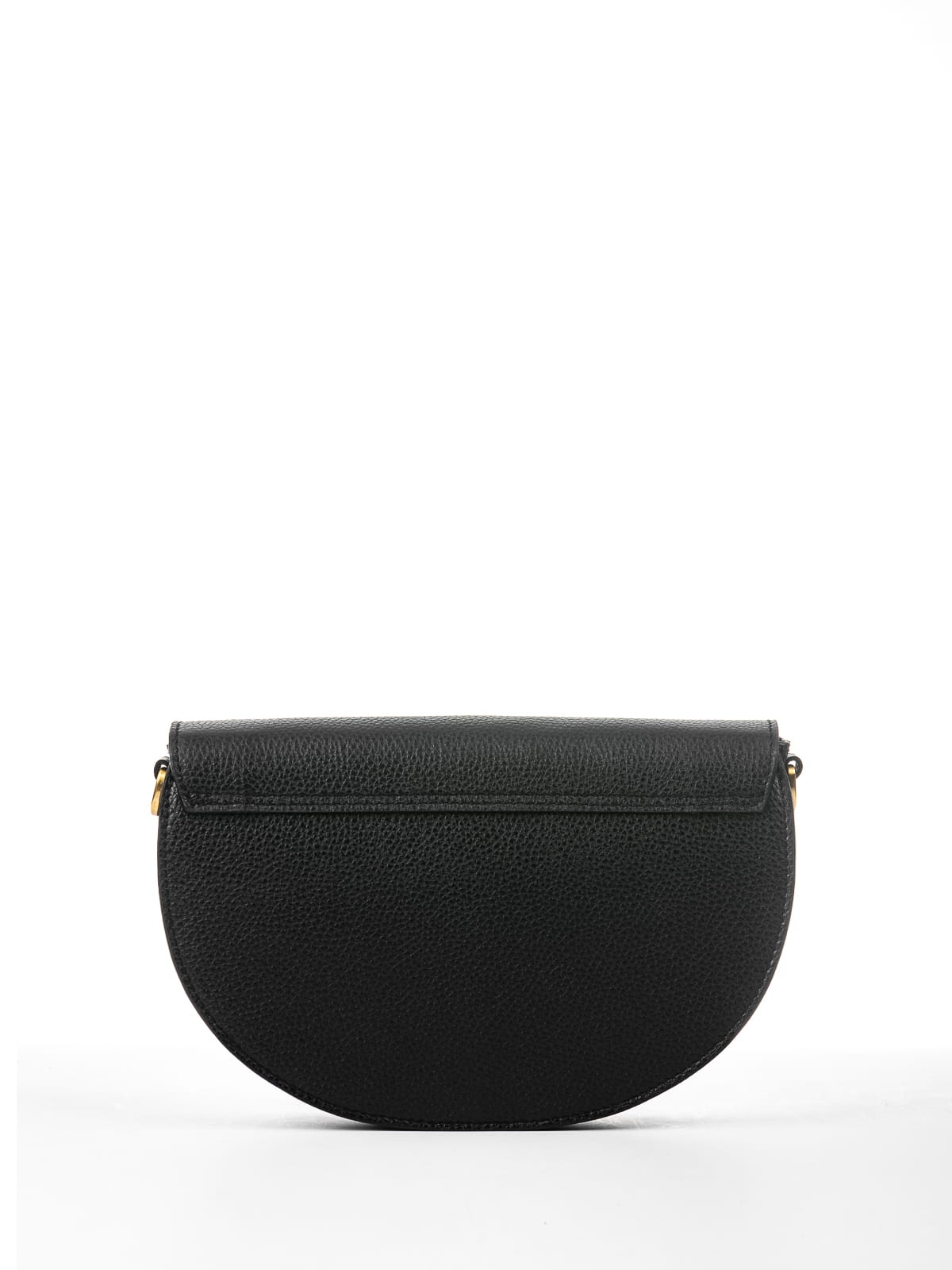 ROSALIE czarna groszek skórzana torebka damska półksiężyc