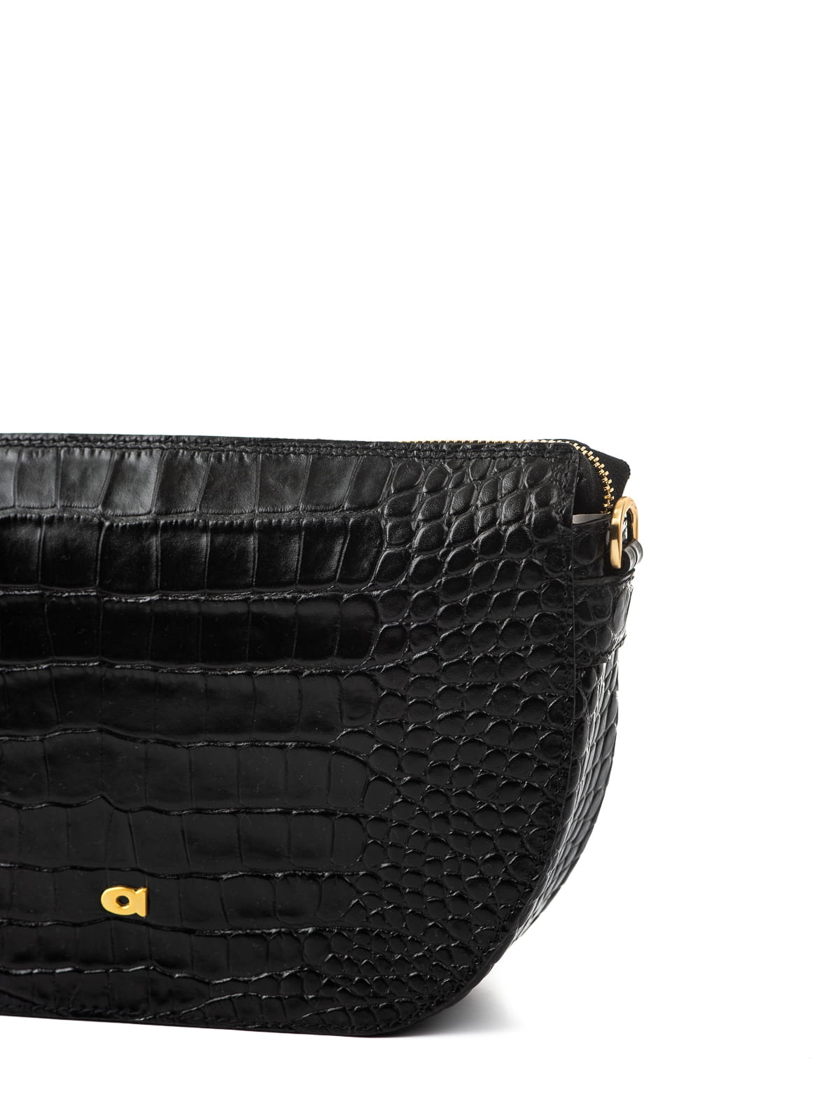 CHARLOTTE czarna skórzana torebka damska półksiężyc torba na ramię