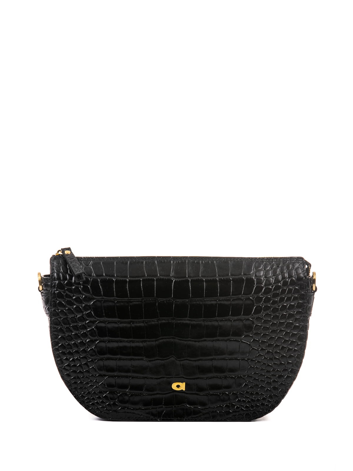 CHARLOTTE czarna skórzana torebka damska półksiężyc torba na ramię