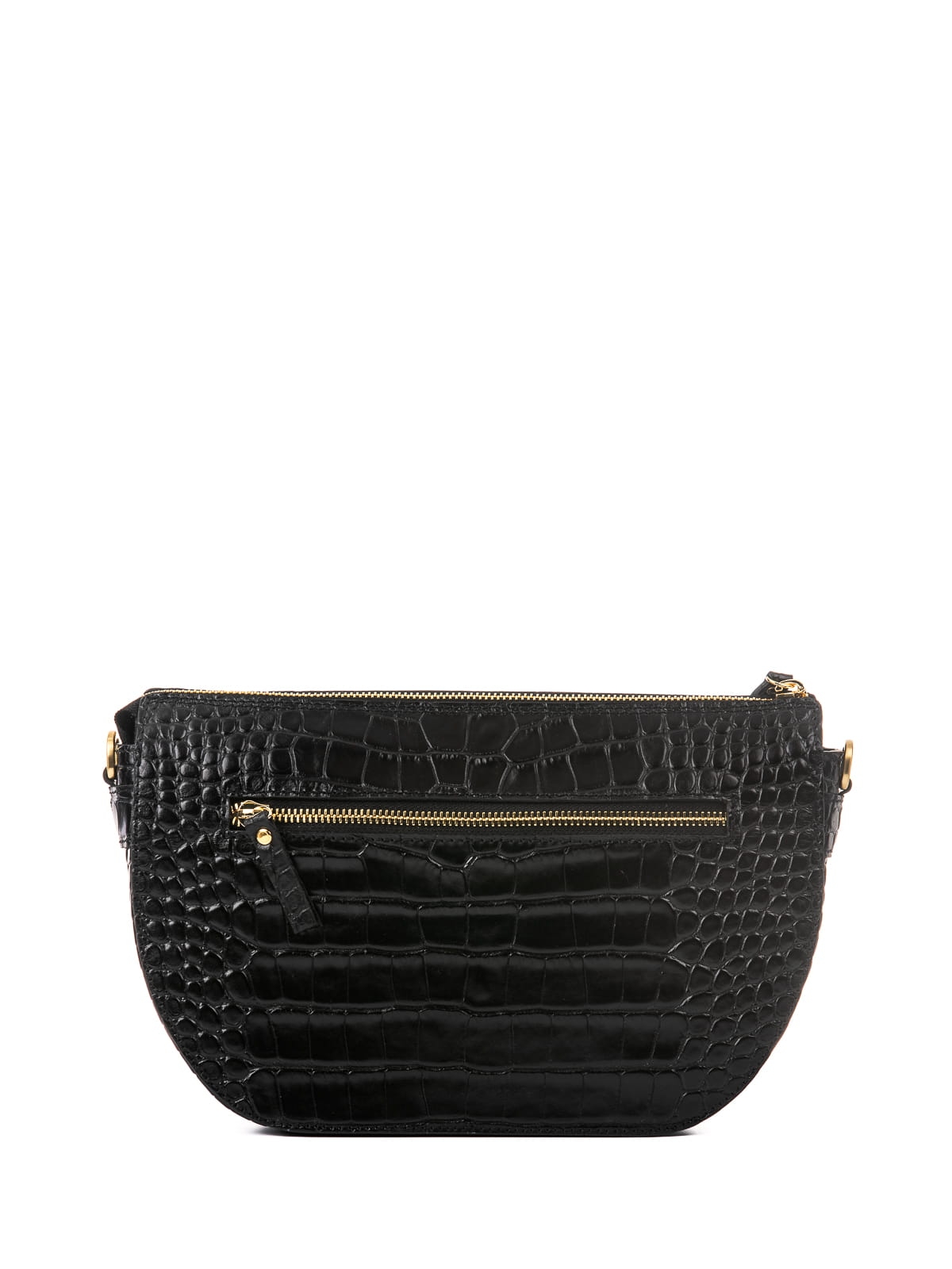 CHARLOTTE czarna skórzana torebka damska półksiężyc torba na ramię