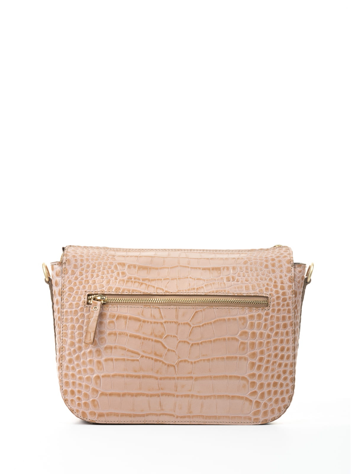 MARLOTTE pudrowa skórzana duża torebka damska listonoszka torba na ramię