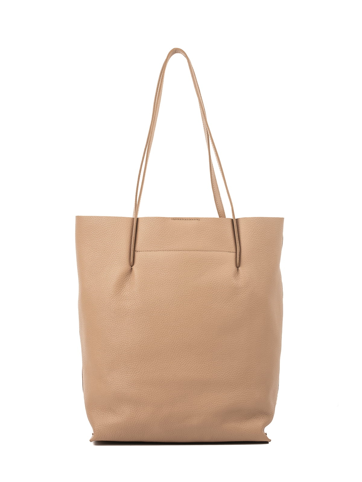 BLANKA beżowa latte torba shopper damska duża skórzana latte shopperka