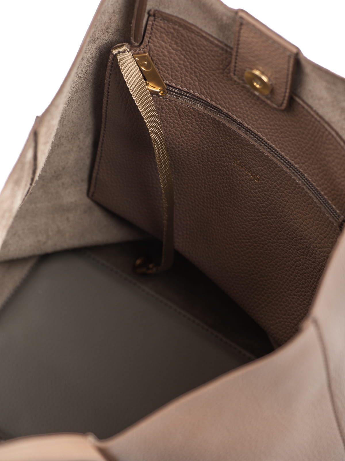 BLANKA taupe torba shopper damska duża skórzana shopperka