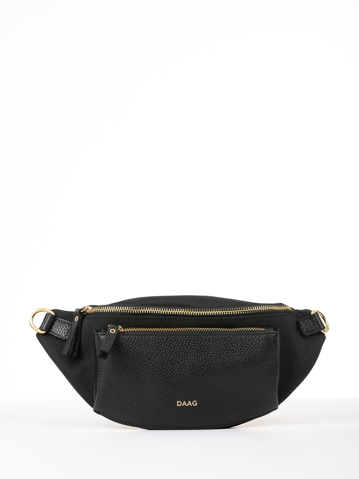 LARISSA czarna tkanina duża damska nerka saszetka torebka.JPG