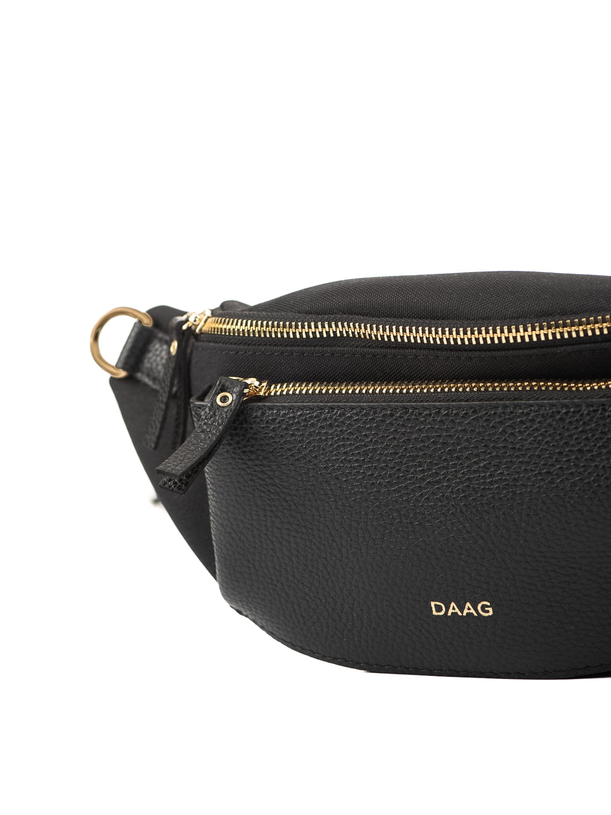 LARISSA czarna tkanina duża damska nerka saszetka torebka .JPG