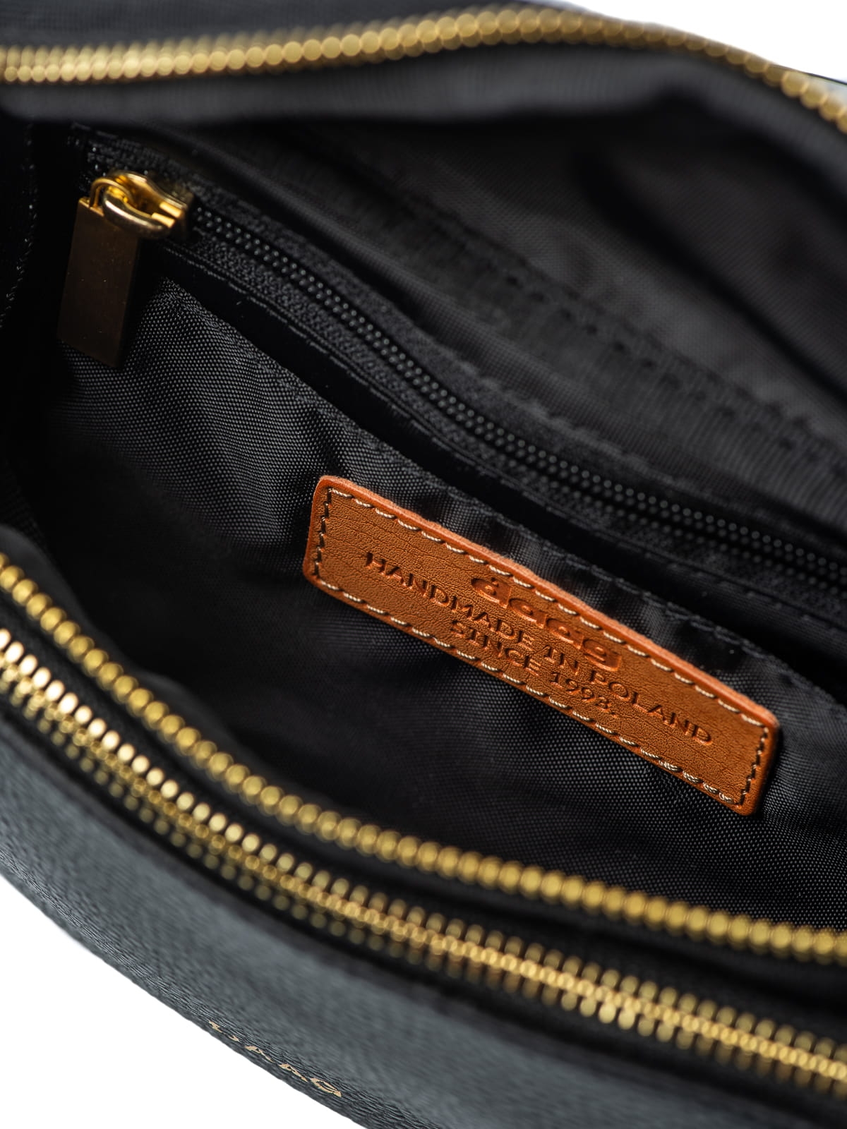 LARISSA czarna tkanina duża damska nerka saszetka torebka .JPG