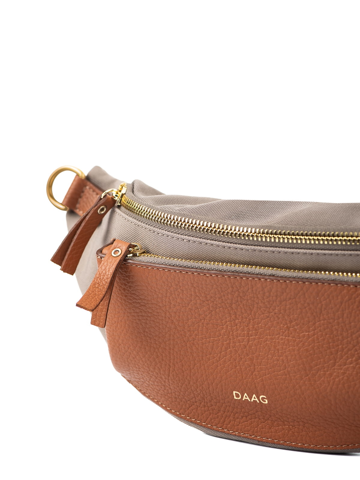 LARISSA koniak beżowa tkanina duża damska nerka saszetka torebka .JPG