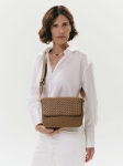 MARIA beżowa plecionka skórzana torebka damska listonoszka torba na ramię