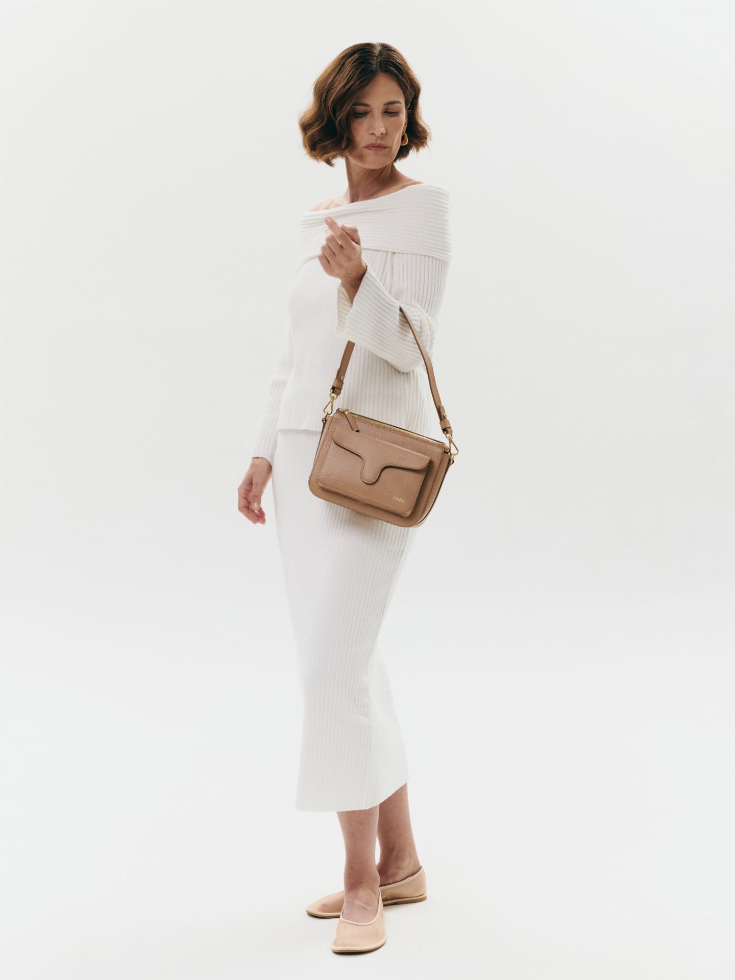 Mini Marlotte beżowa skórzana torebka damska listonoszka torba na ramię.jpg