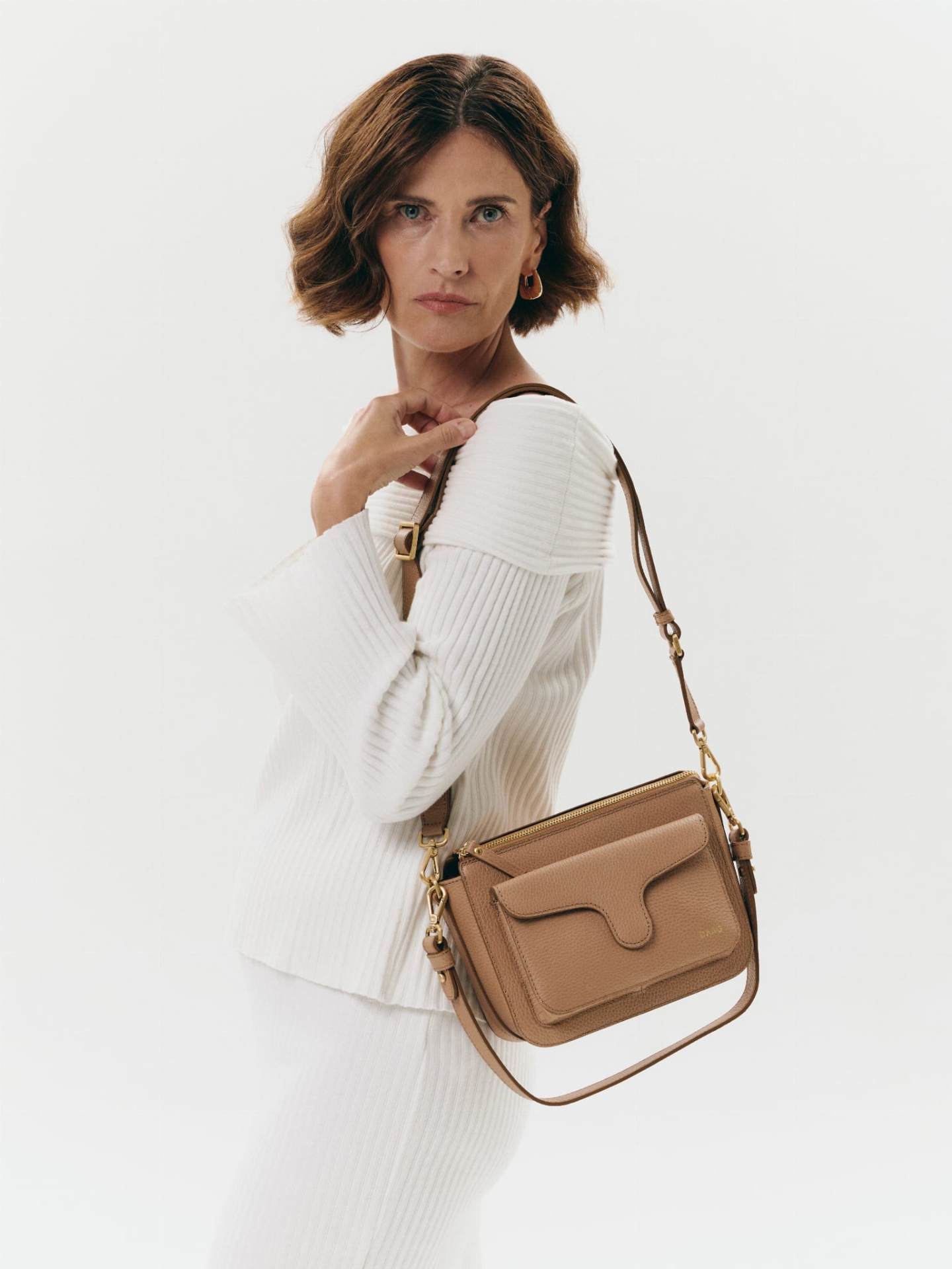 Mini Marlotte skórzana torebka damska listonoszka torba na ramię beżowa.jpg