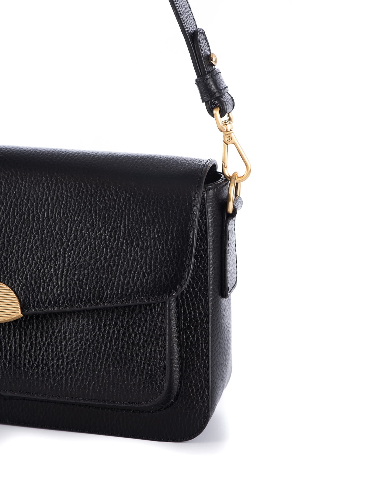 LYNETTE czarna skórzana torebka damska duża listonoszka złoty element.jpg