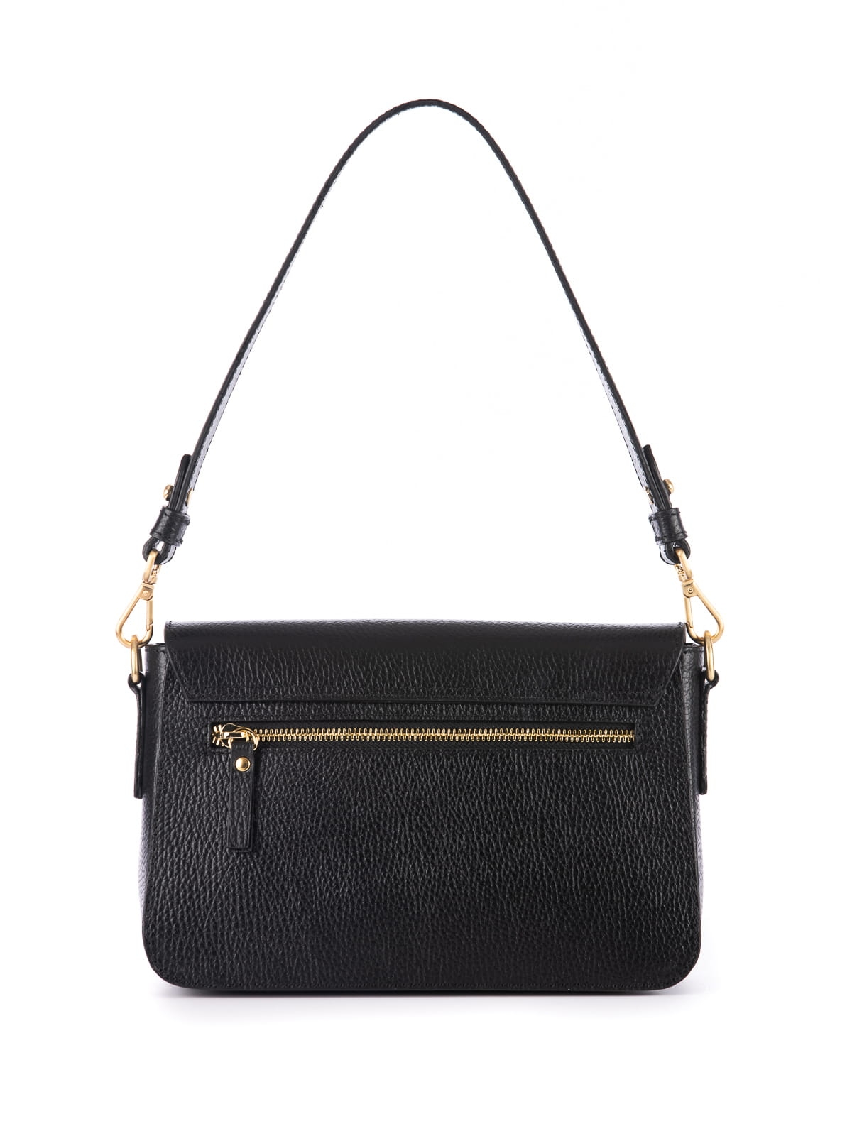 LYNETTE skórzana torebka damska czarna duża listonoszka złoty element.jpg