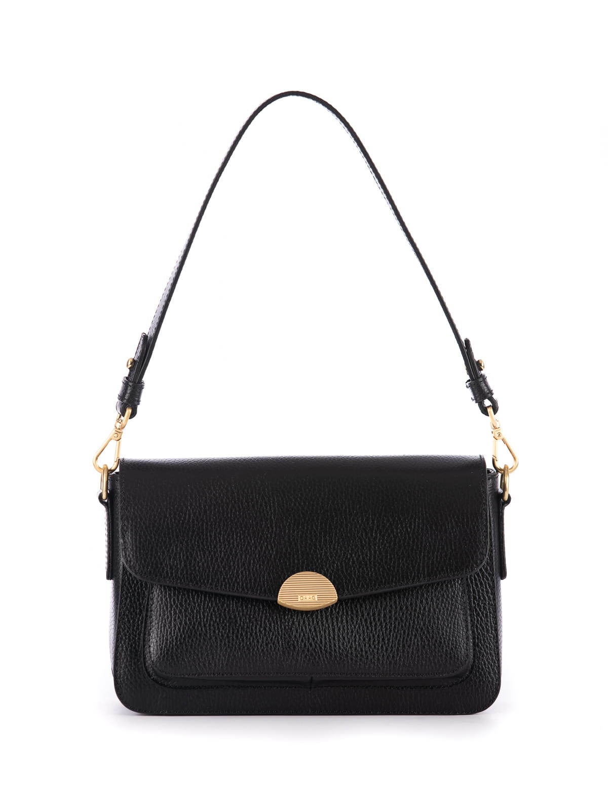 LYNETTE skórzana torebka damska duża listonoszka czarna  złoty element.jpg