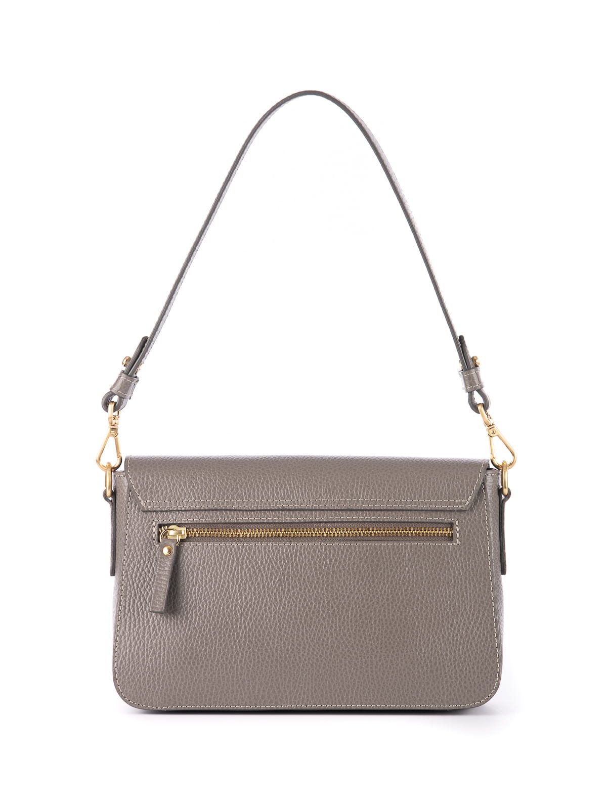 LYNETTE skórzana torebka damska duża listonoszka złoty element torebka szara.jpg