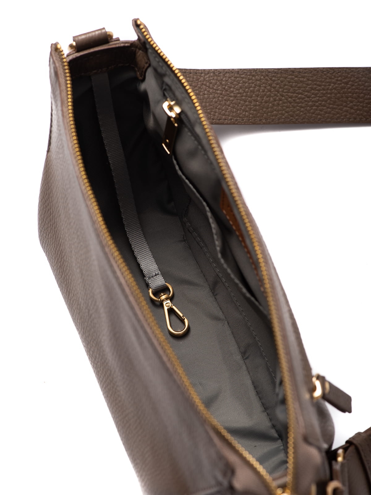 Penelope skórzana torebka damska taupe listonoszka torba na ramię.jpg