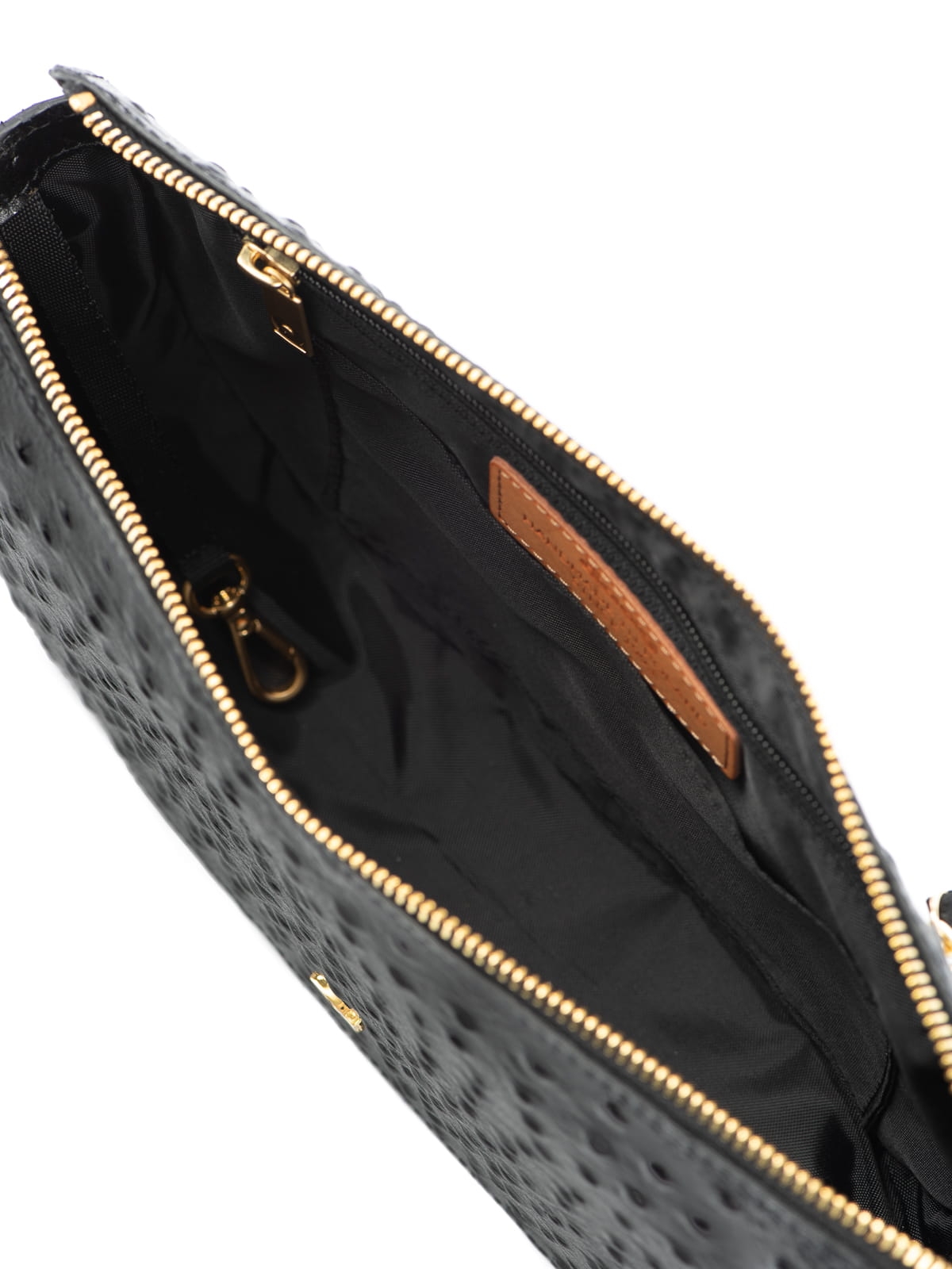 CHARLOTTE czarna struś skórzana torebka damska półksiężyc torba na ramię.JPG