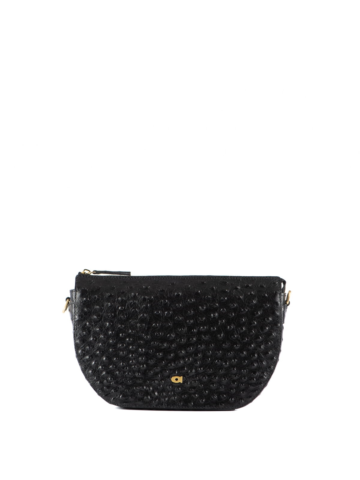 CHARLOTTE czarna struś skórzana torebka damska półksiężyc torba na ramię.JPG