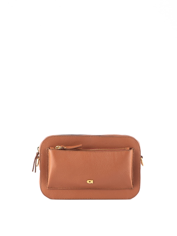 SALLY 1 koniak groszek skórzana torebka damska listonoszka.JPG