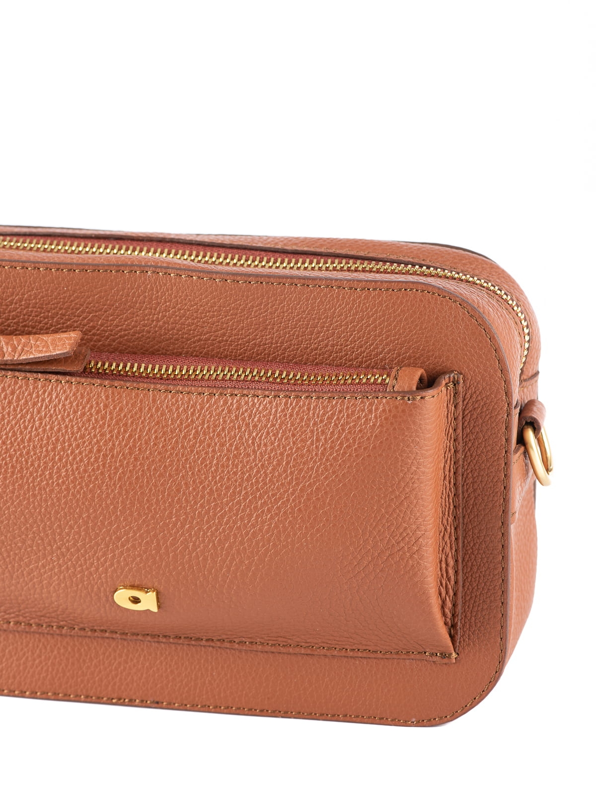 SALLY 1 koniak groszek skórzana torebka damska listonoszka.JPG