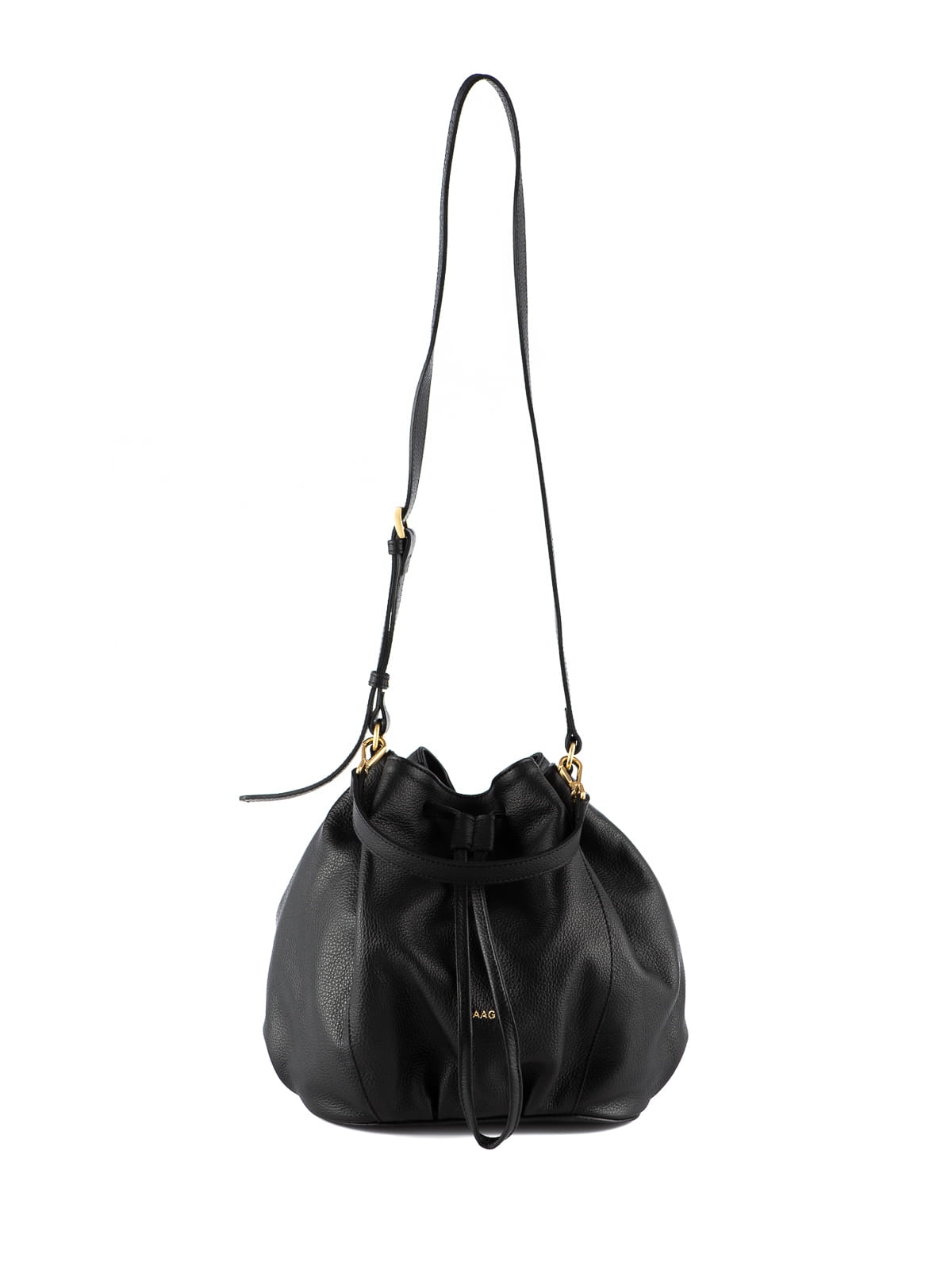 ZOE czarna groszek duża damska skórzana torebka worek.JPG