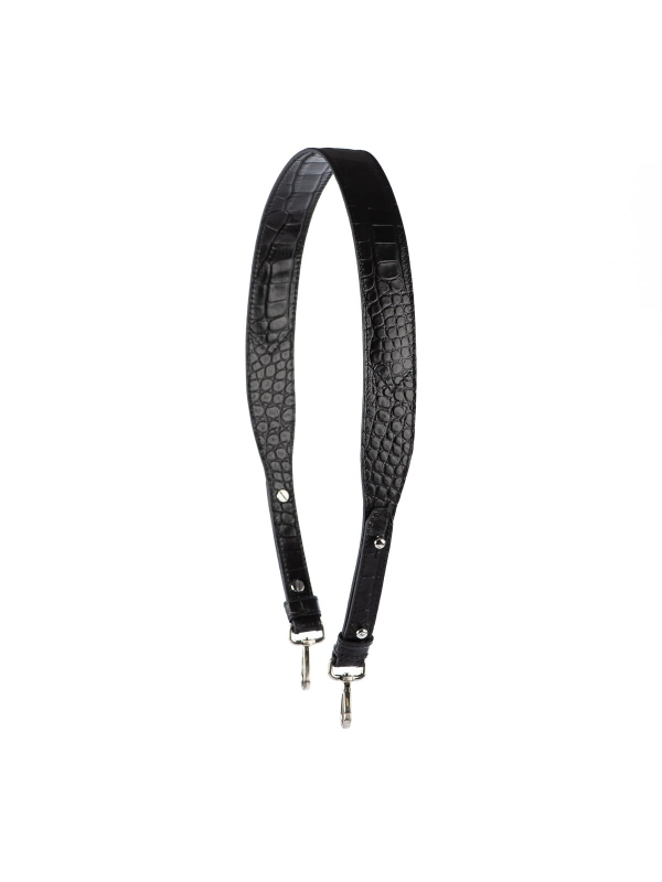 SKÓRZANY PASEK szeroki 4 cm do torebki czarny srebrne elementy.JPG