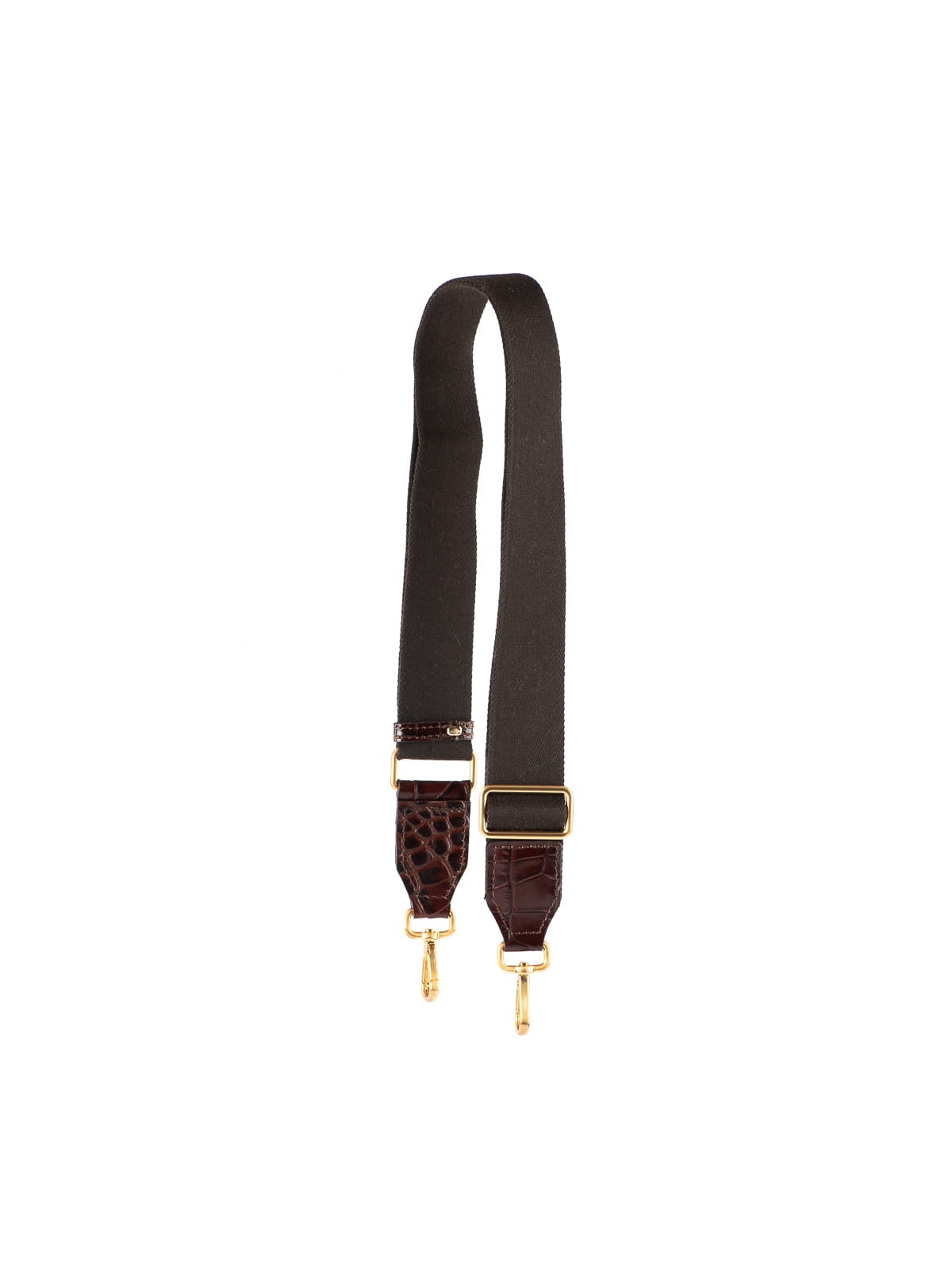 PASEK do torebki bawełniany brązowy z wykończeniem skórzanym.JPG