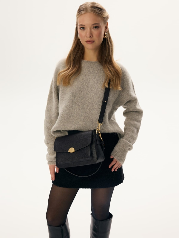 LYNETTE ciemny brąz groszek skórzana torebka damska.jpg