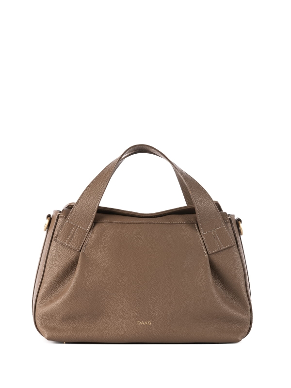 SIEMPRE dark nude duża skórzana torebka kuferek.JPG