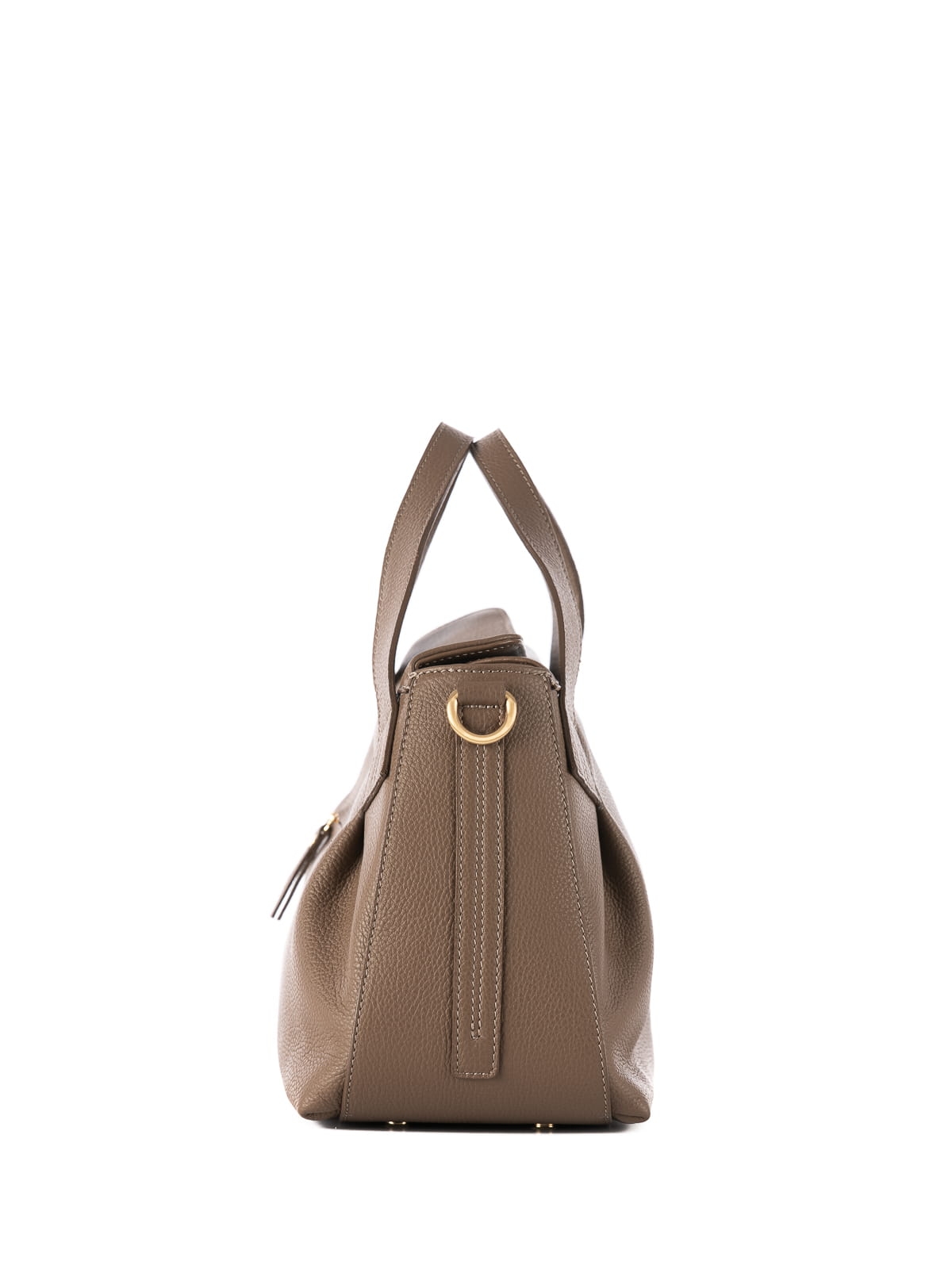 SIEMPRE dark nude duża skórzana torebka kuferek.JPG