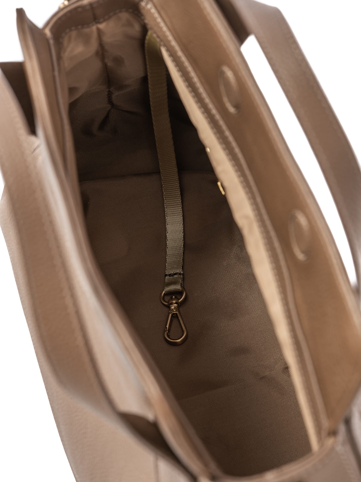 SIEMPRE dark nude duża skórzana torebka kuferek.JPG