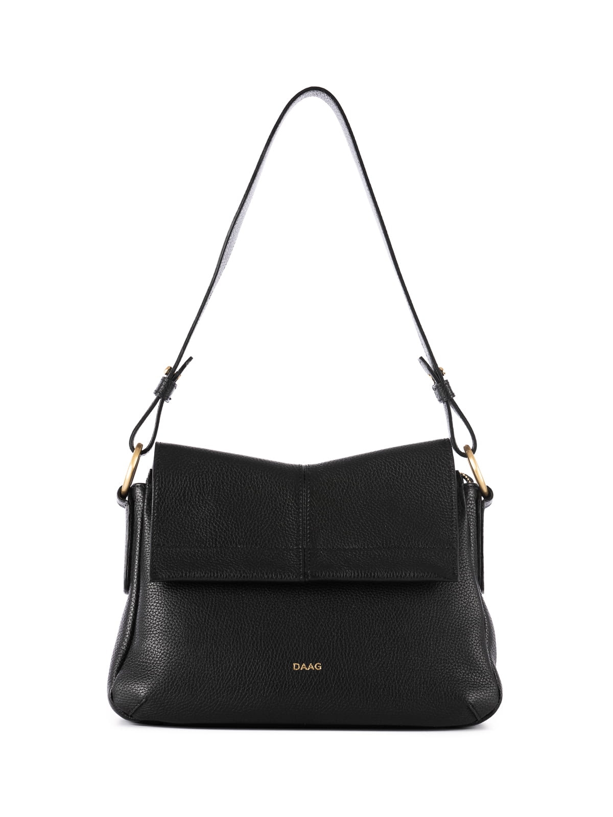 MARRONE czarna groszek skórzana torebka damska listonoszka.JPG