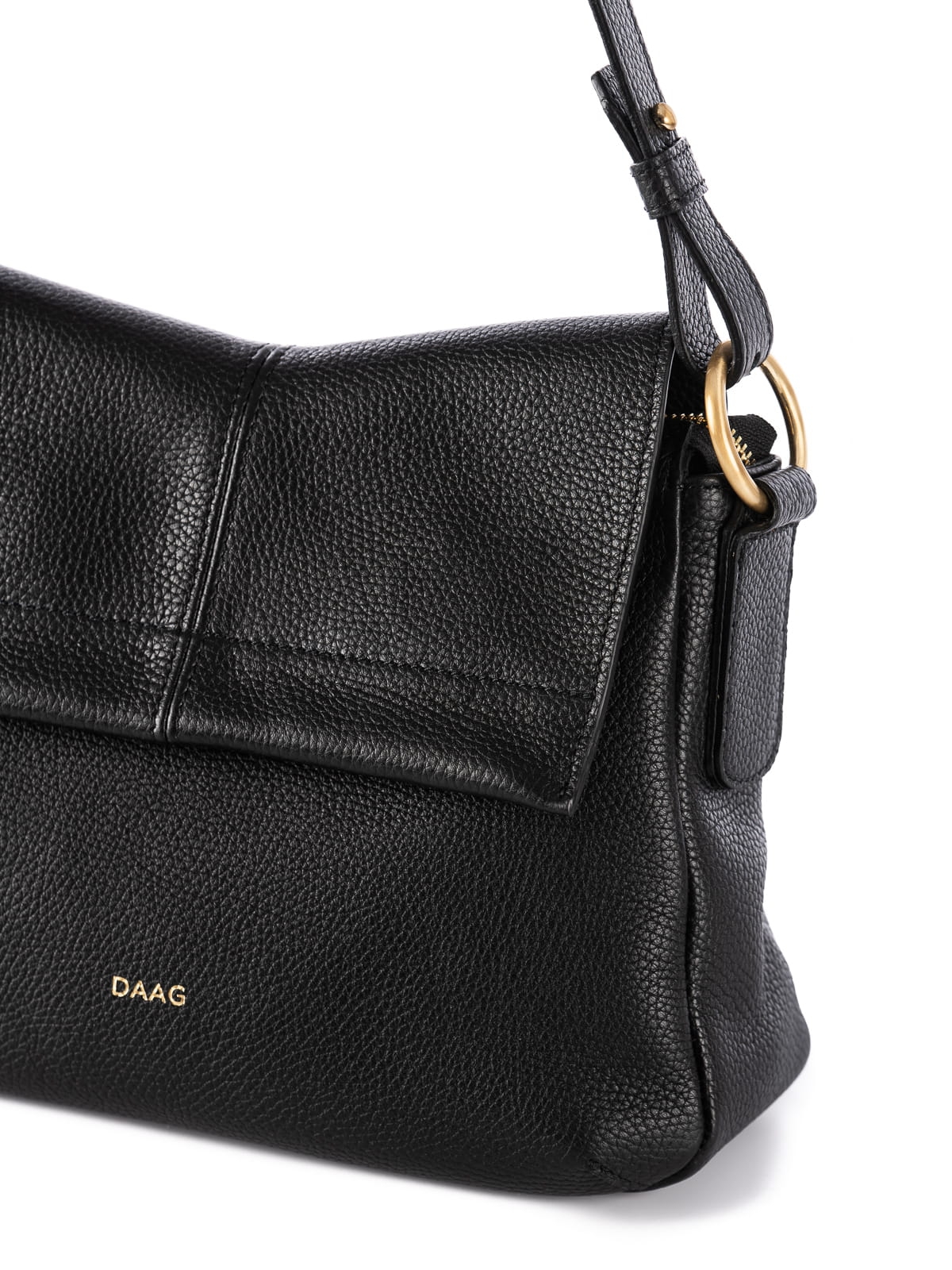 MARRONE czarna groszek skórzana torebka damska listonoszka.JPG