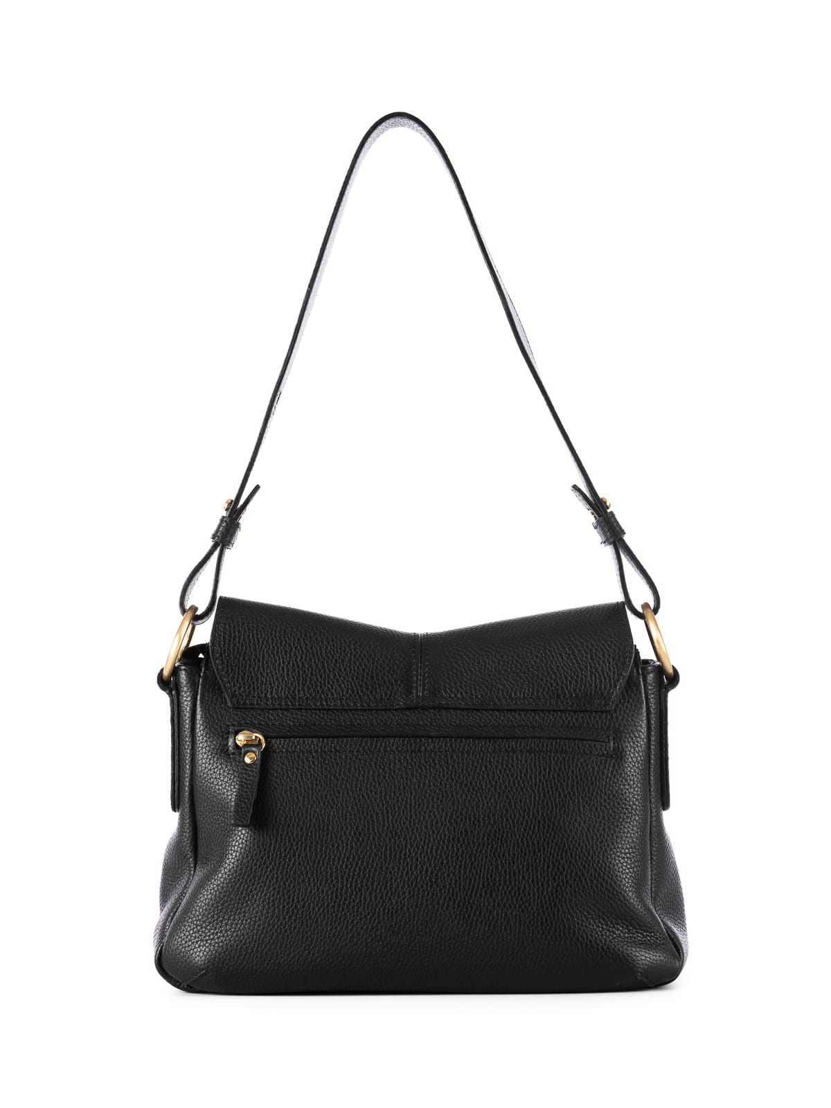 MARRONE czarna groszek skórzana torebka damska listonoszka.JPG