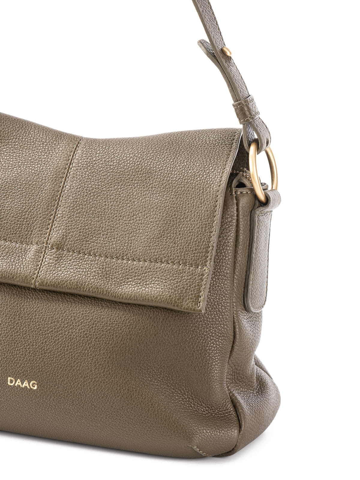 MARRONE ciemna zieleń groszek skórzana torebka damska listonoszka.JPG