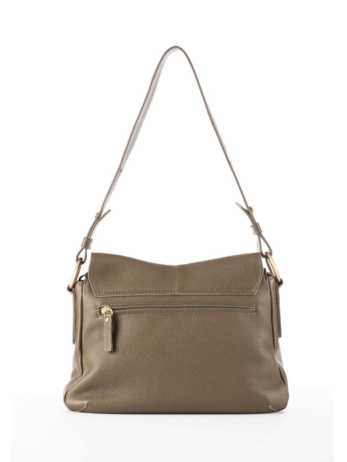 MARRONE ciemna zieleń groszek skórzana torebka damska listonoszka.JPG