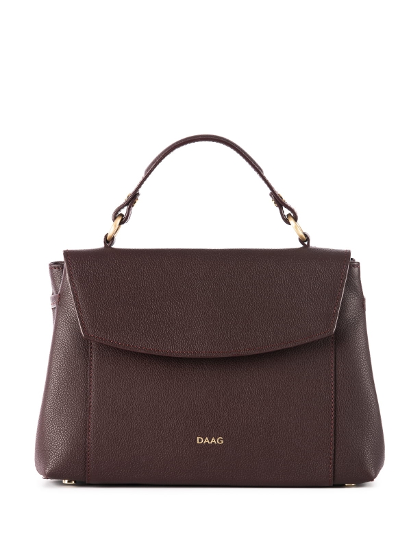 OPHELIA śliwkowa groszek skórzana torebka damska kuferek do ręki.jpg