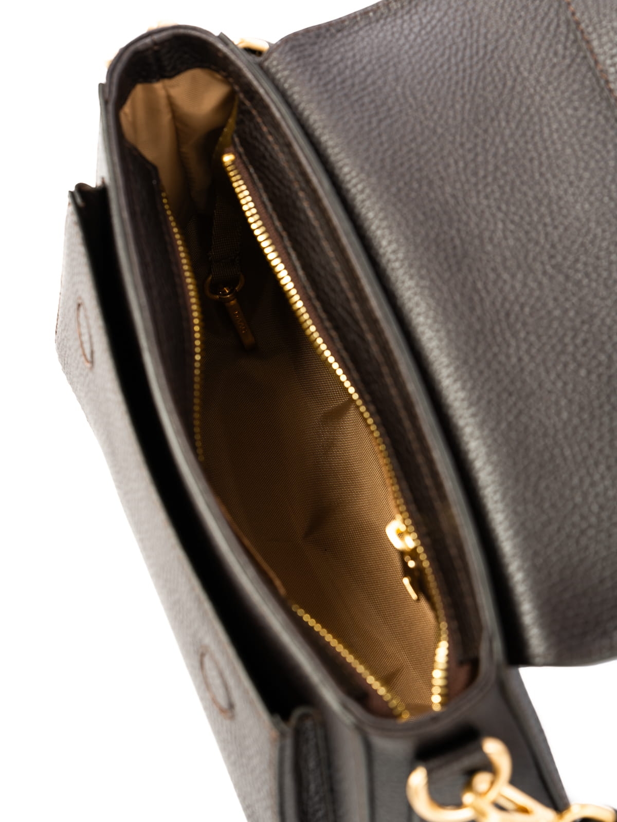 LYNETTE ciemny brąz groszek skórzana torebka damska.JPG