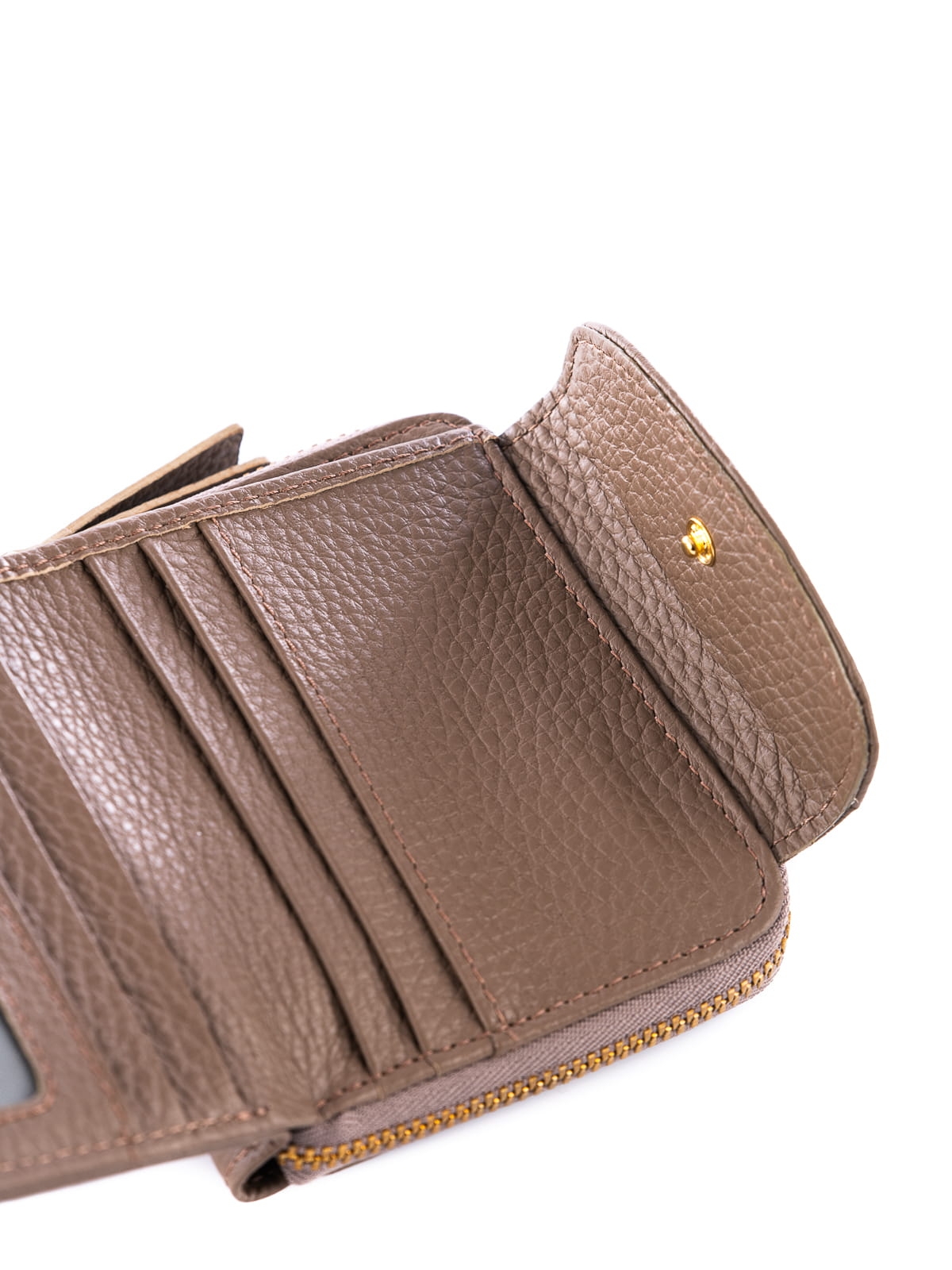 portfel damski skórzany taupe groszek.JPG