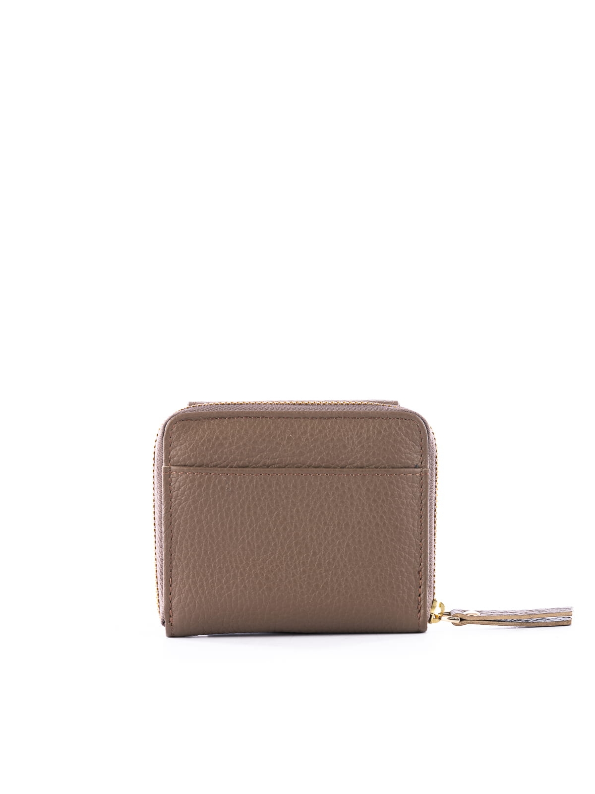 portfel taupe damski skórzany groszek.JPG