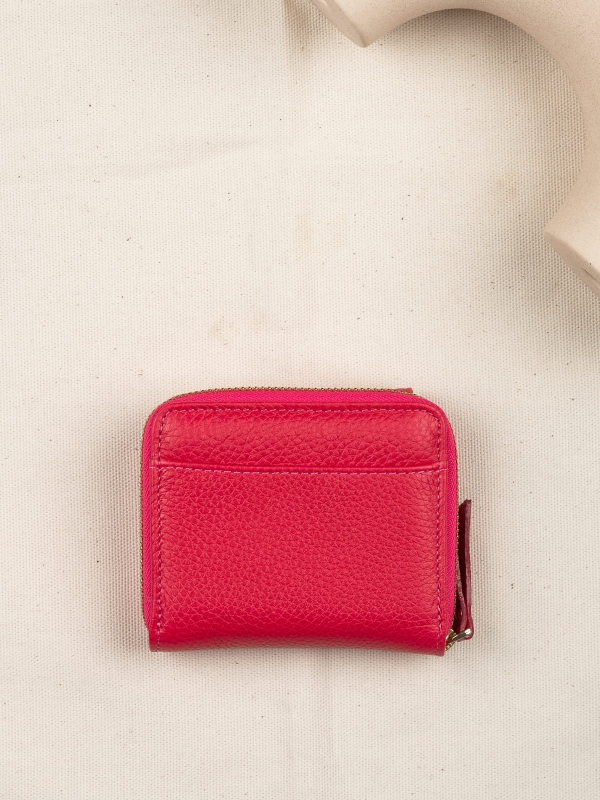 malinowy portfel skórzany damski  groszek.JPG