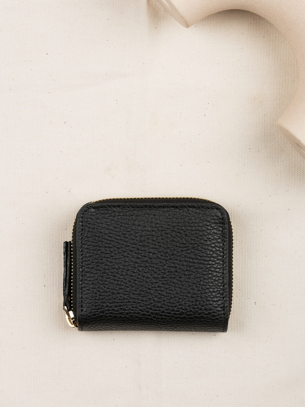 DIANA czarny portfel damski skórzany czarny groszek.JPG