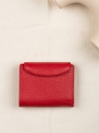 MELANIE czerwony groszek skórzany portfel damski