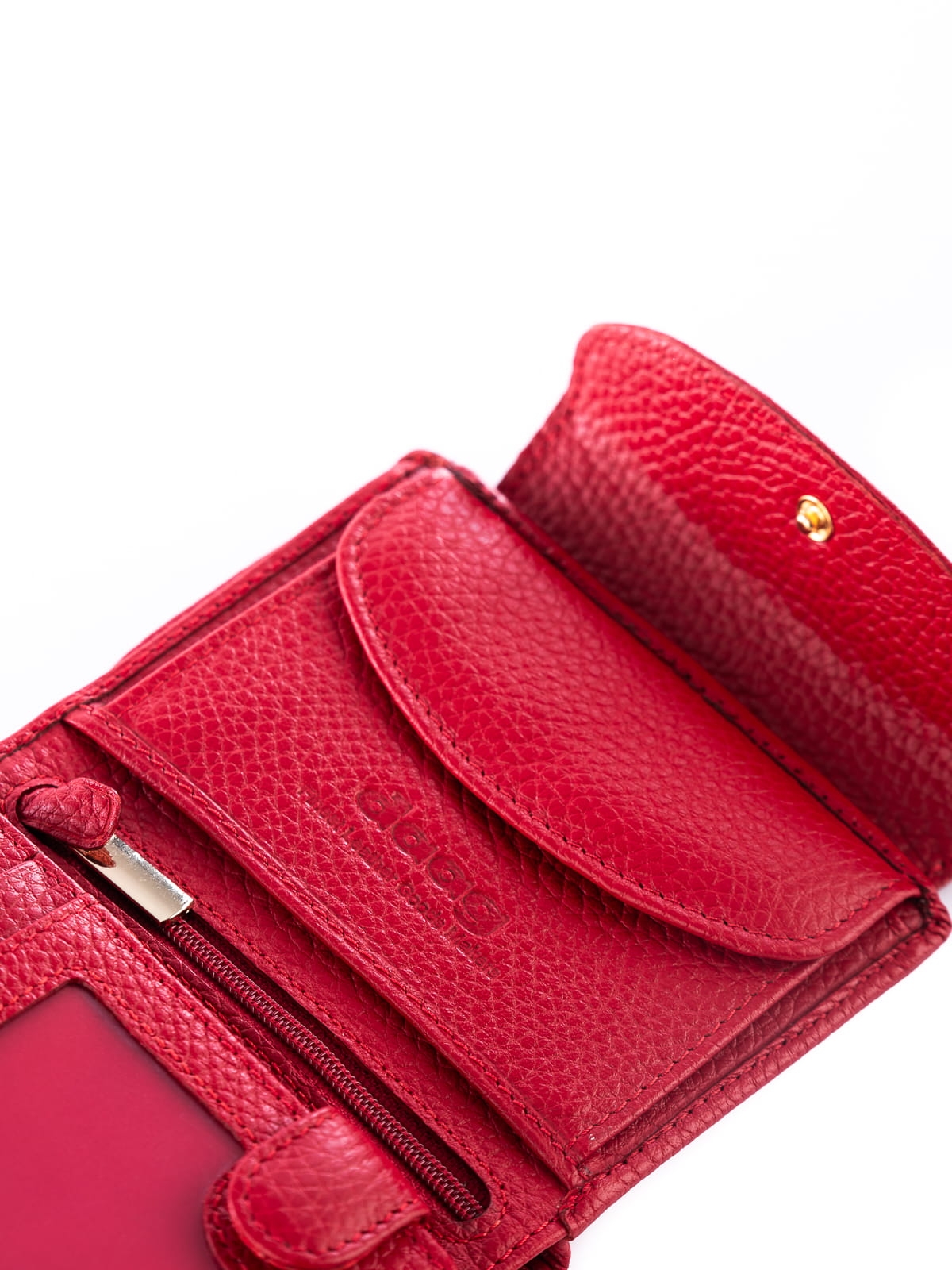 MELANIE czerwony skórzany groszek portfel damski.JPG