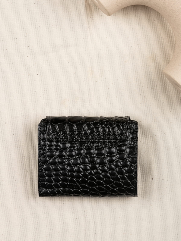 MELANIE czarny skórzany croco portfel damski croco.JPG