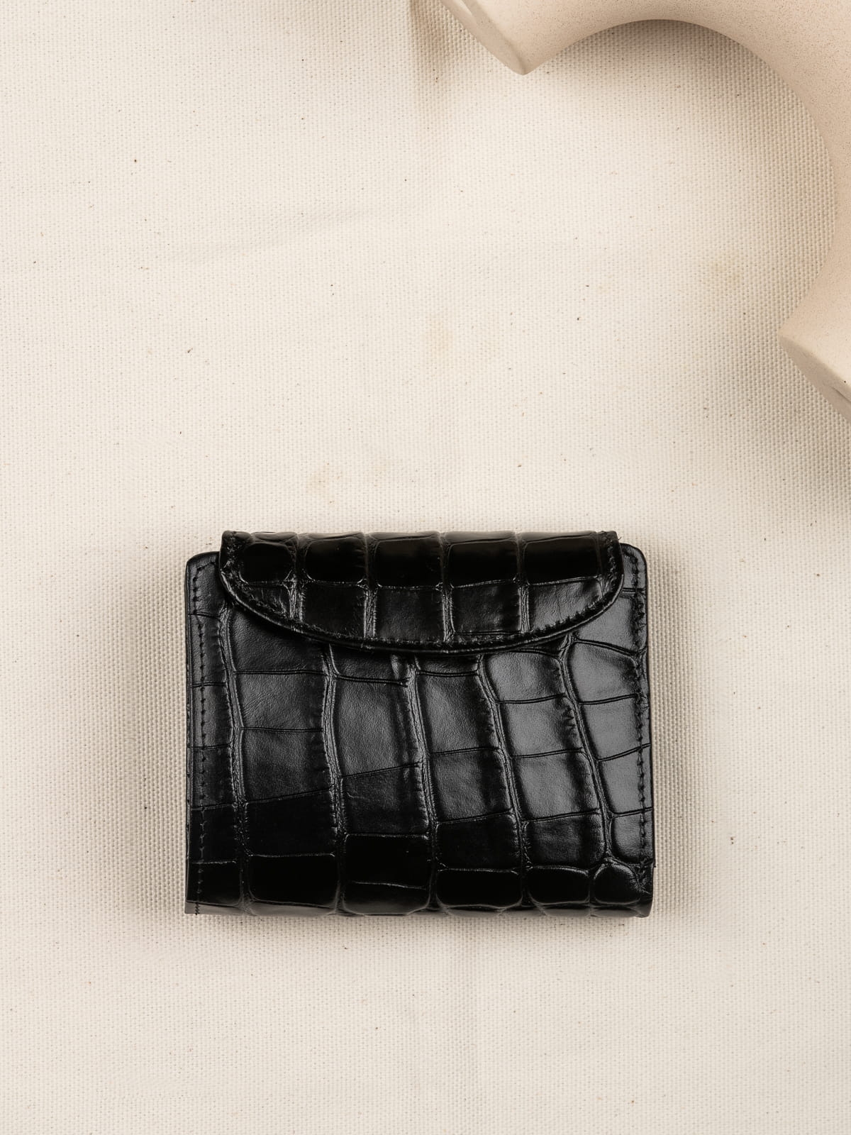 MELANIE czarny skórzany portfel damski croco.JPG